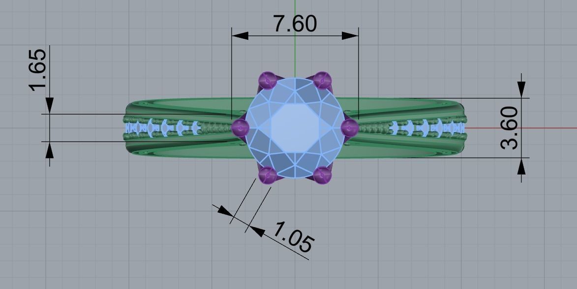 Diamond Wedding Rings 010 3D print model_51