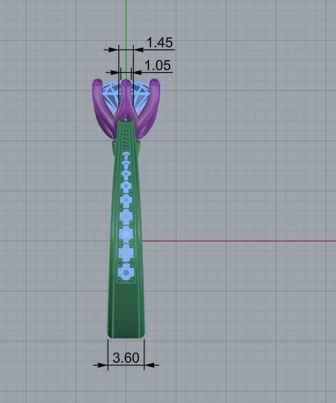 Diamond Wedding Rings 010 3D print model_53