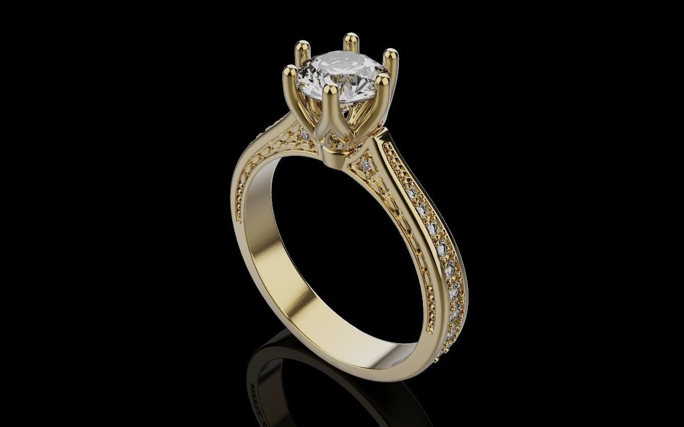 Diamond Wedding Rings 010 3D print model_24