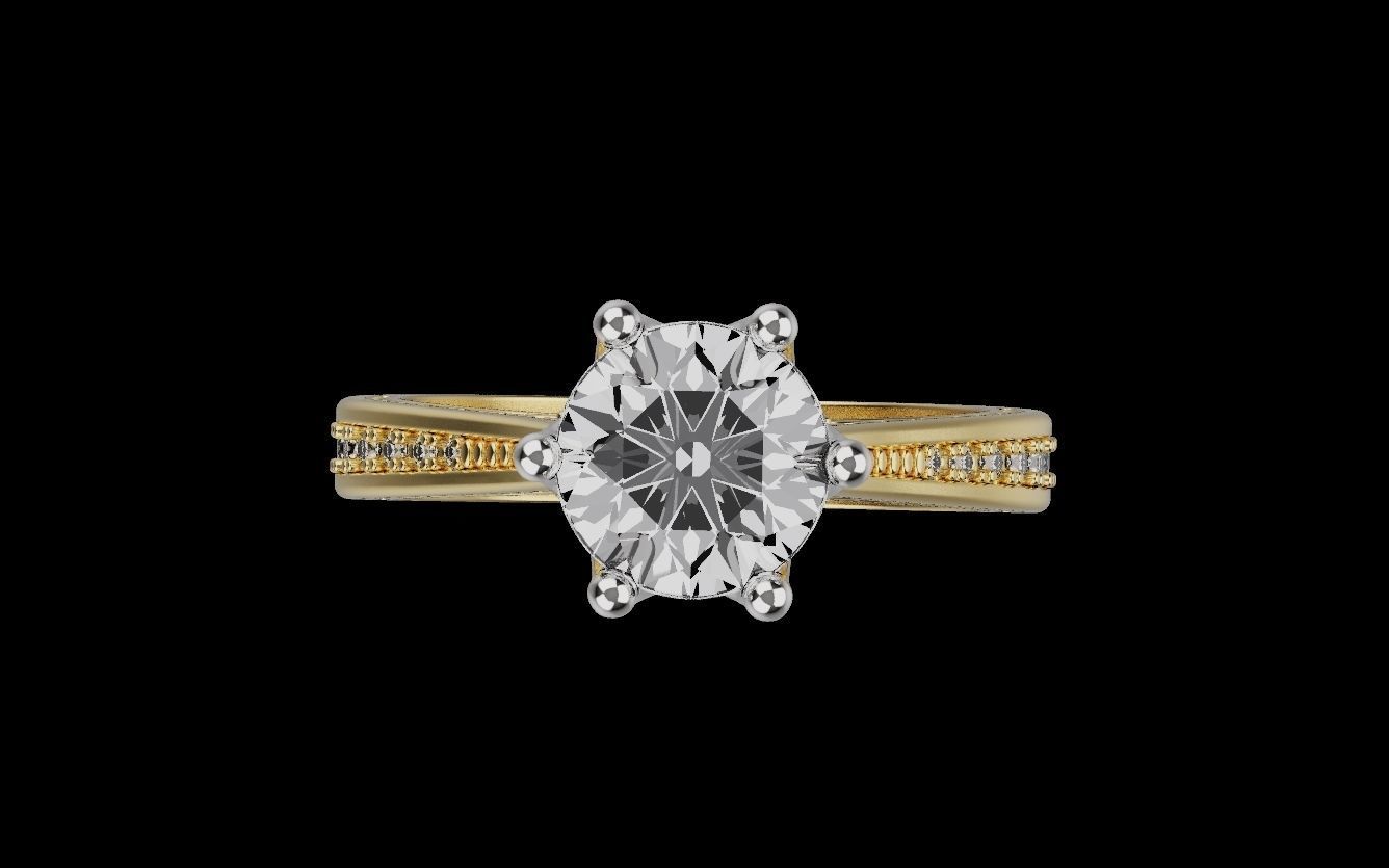 Diamond Wedding Rings 010 3D print model_1