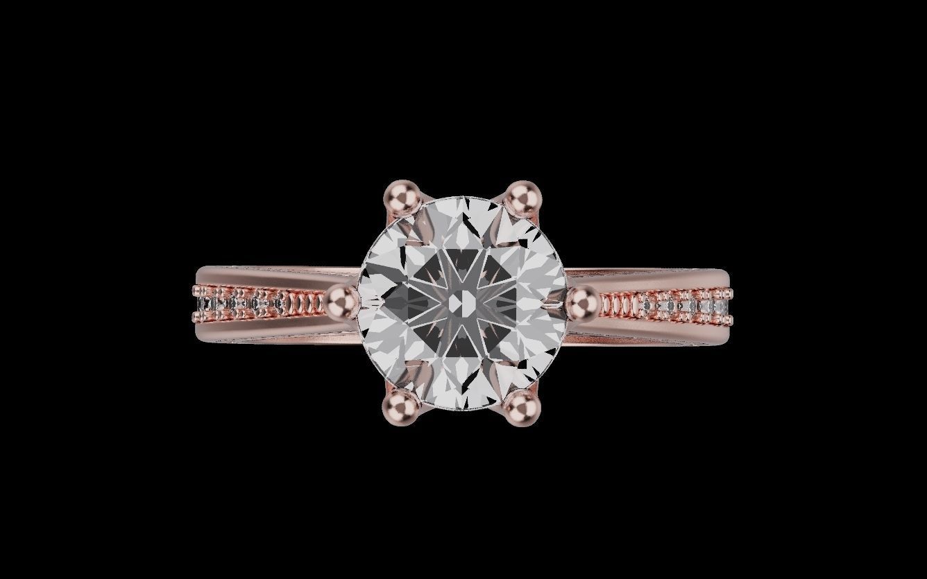 Diamond Wedding Rings 010 3D print model_10