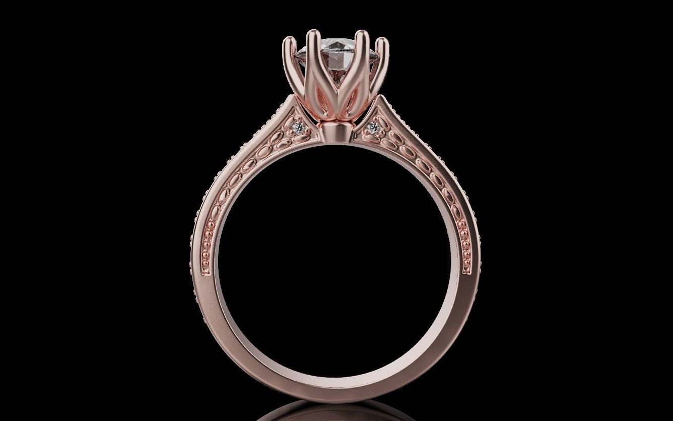 Diamond Wedding Rings 010 3D print model_12