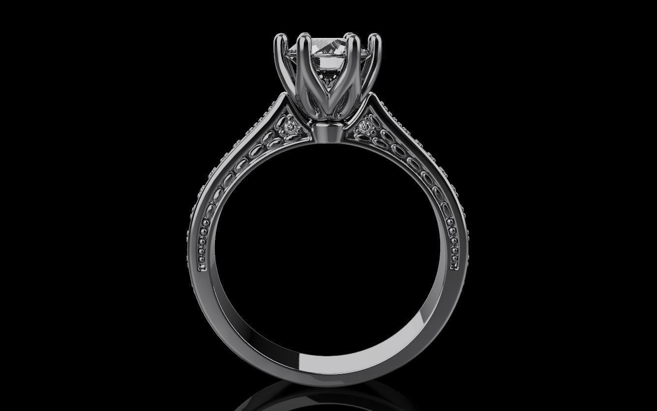 Diamond Wedding Rings 010 3D print model_16