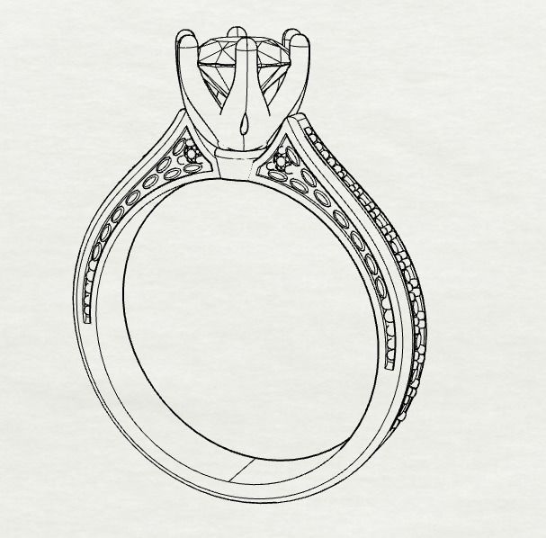 Diamond Wedding Rings 010 3D print model_50