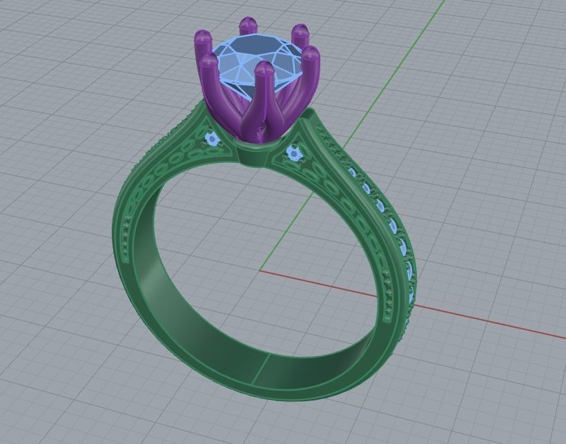 Diamond Wedding Rings 010 3D print model_44