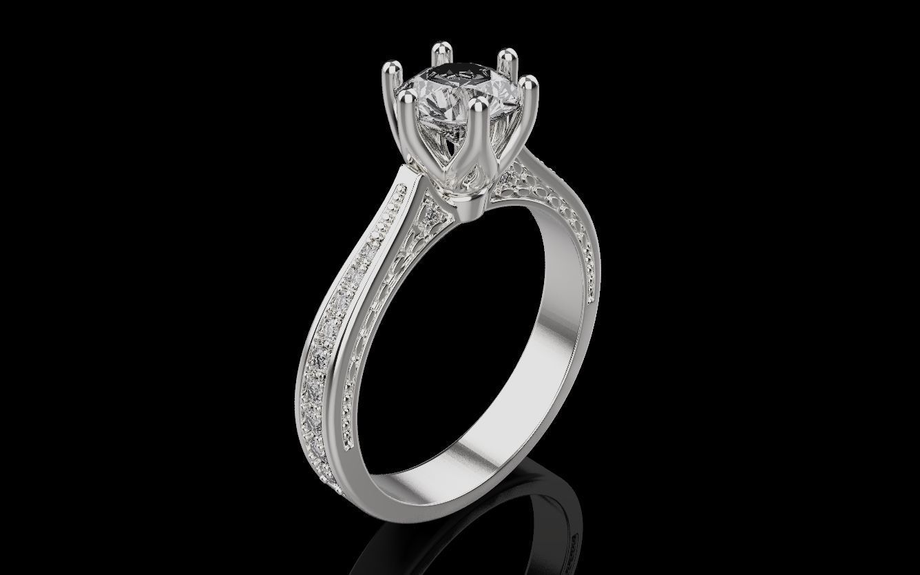 Diamond Wedding Rings 010 3D print model_32