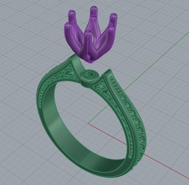 Diamond Wedding Rings 010 3D print model_47