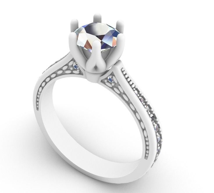 Diamond Wedding Rings 010 3D print model_48