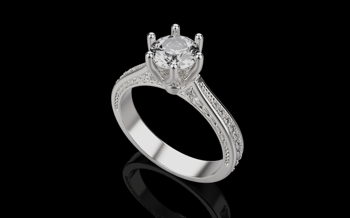 Diamond Wedding Rings 010 3D print model_28