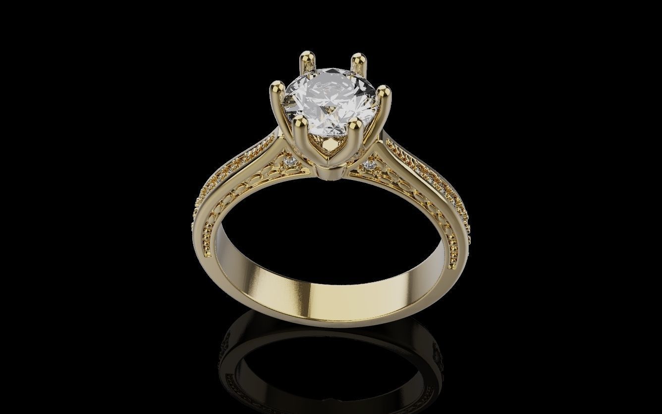 Diamond Wedding Rings 010 3D print model_26