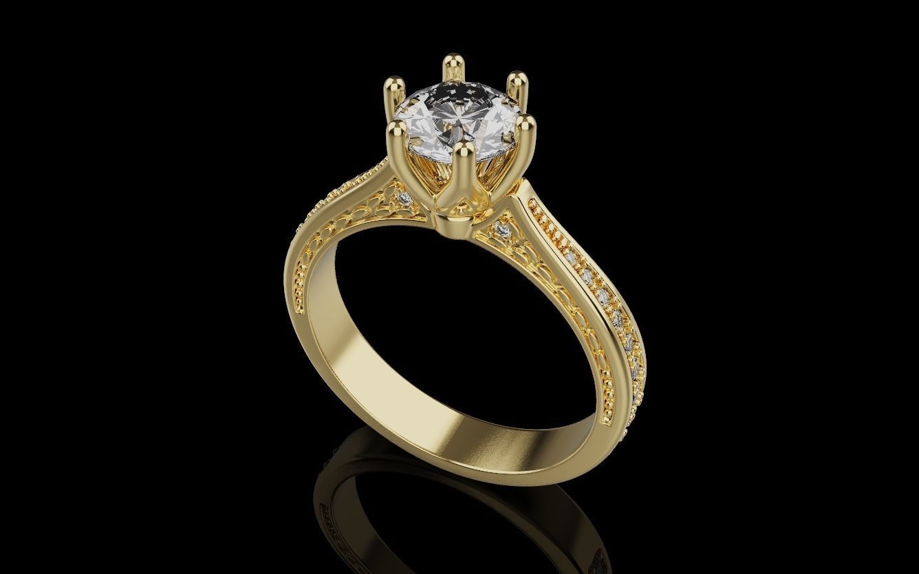 Diamond Wedding Rings 010 3D print model_38