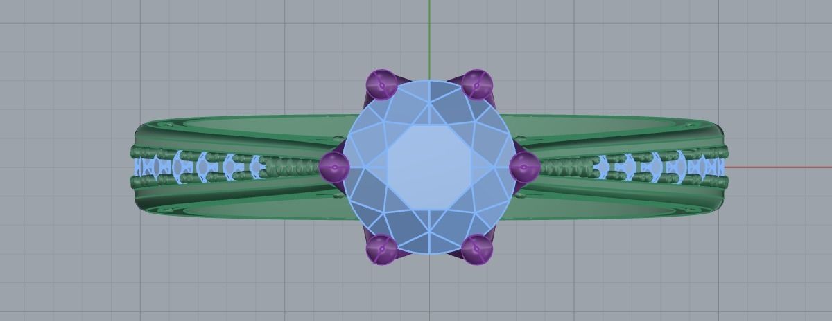 Diamond Wedding Rings 010 3D print model_41