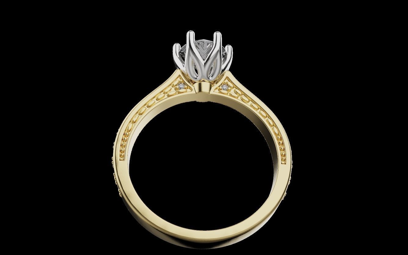 Diamond Wedding Rings 010 3D print model_6