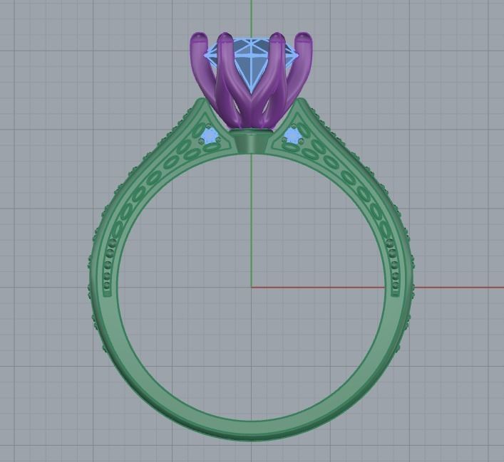 Diamond Wedding Rings 010 3D print model_42