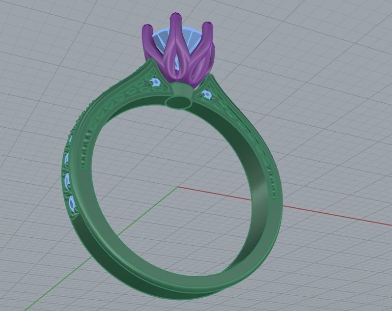 Diamond Wedding Rings 010 3D print model_46