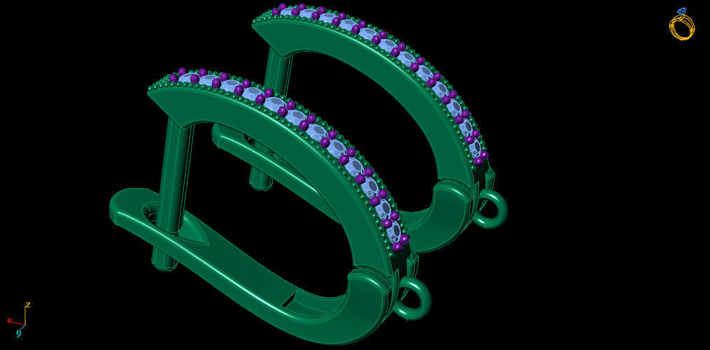 jewelry clasp earrings silver gold 3D print model_6