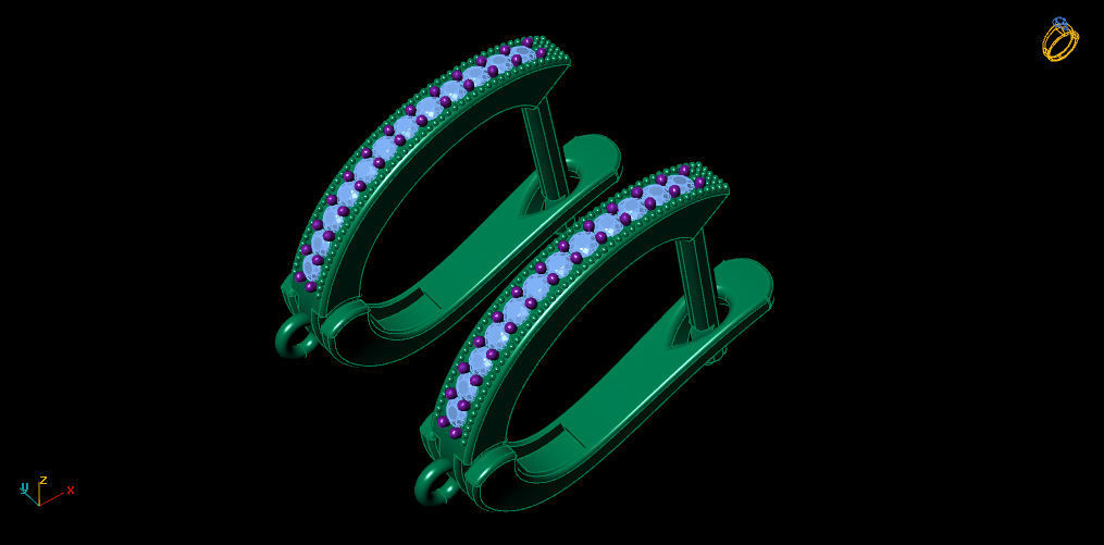 jewelry clasp earrings silver gold 3D print model_4