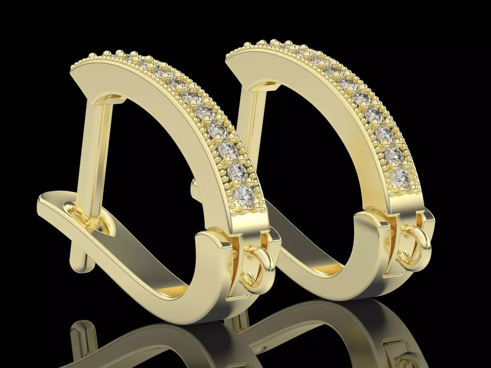 jewelry clasp earrings silver gold 3D print model_0