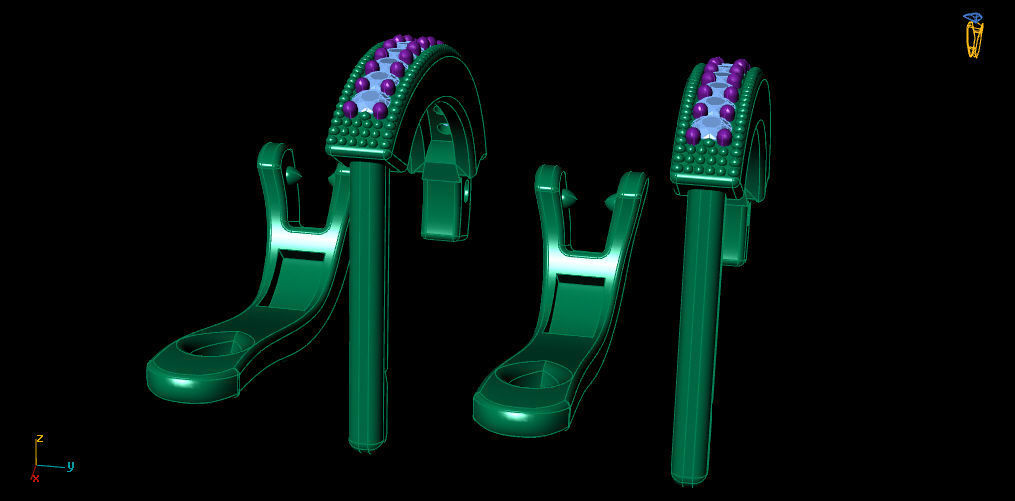 jewelry clasp earrings silver gold 3D print model_9