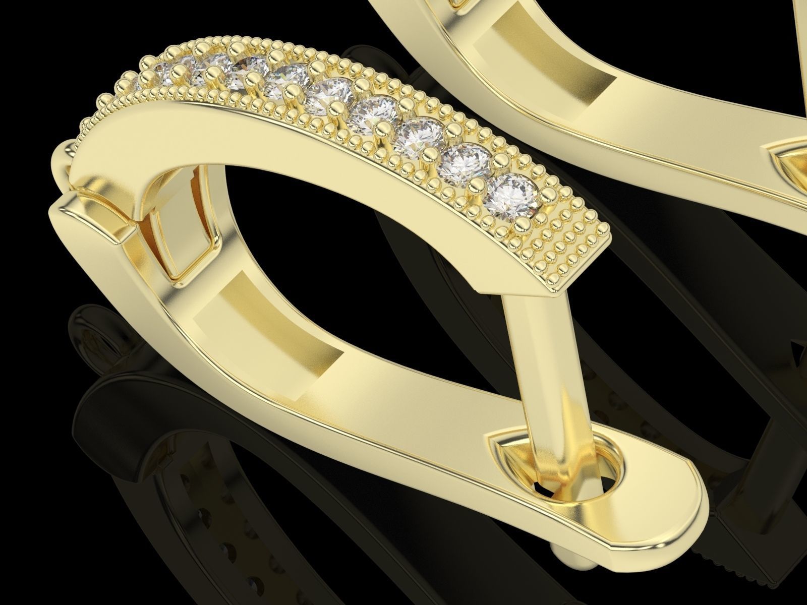 jewelry clasp earrings silver gold 3D print model_1