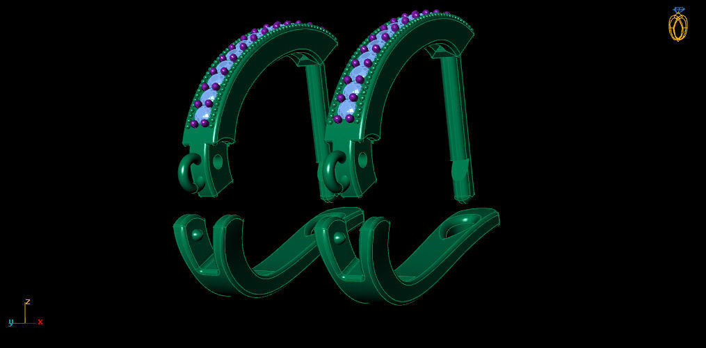 jewelry clasp earrings silver gold 3D print model_5