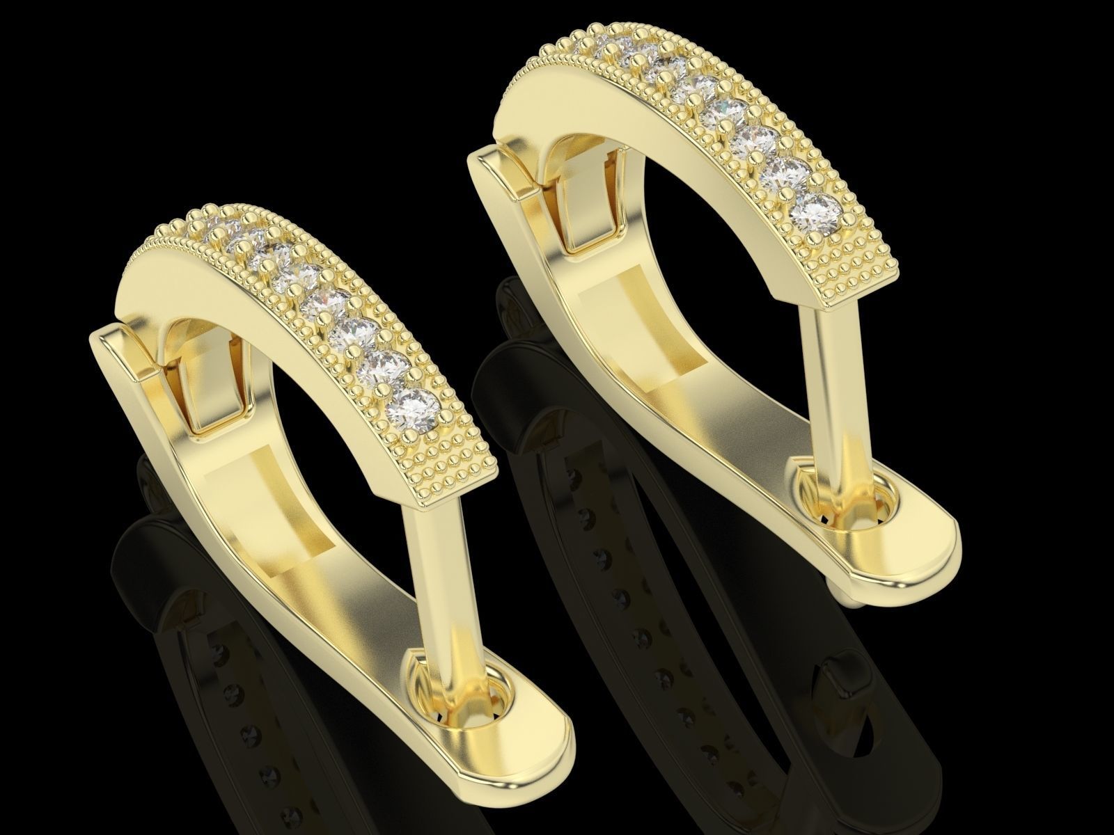 jewelry clasp earrings silver gold 3D print model_2