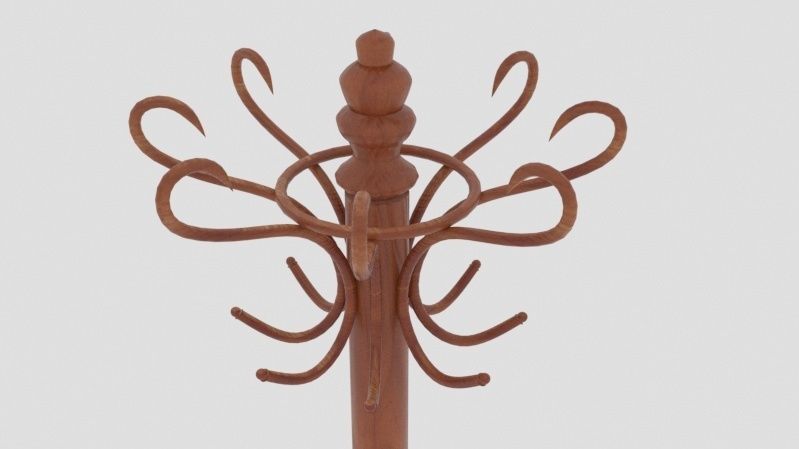 Free standing coat hanger 3D model_4