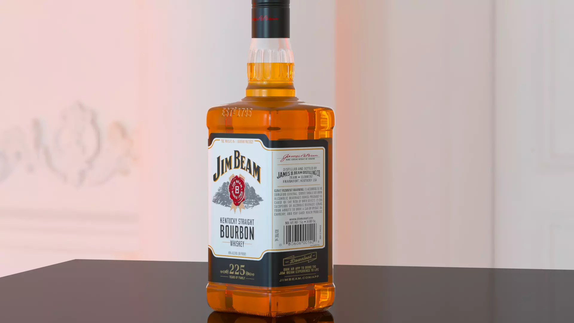 Jim Beam Whisky Low-poly 3D model