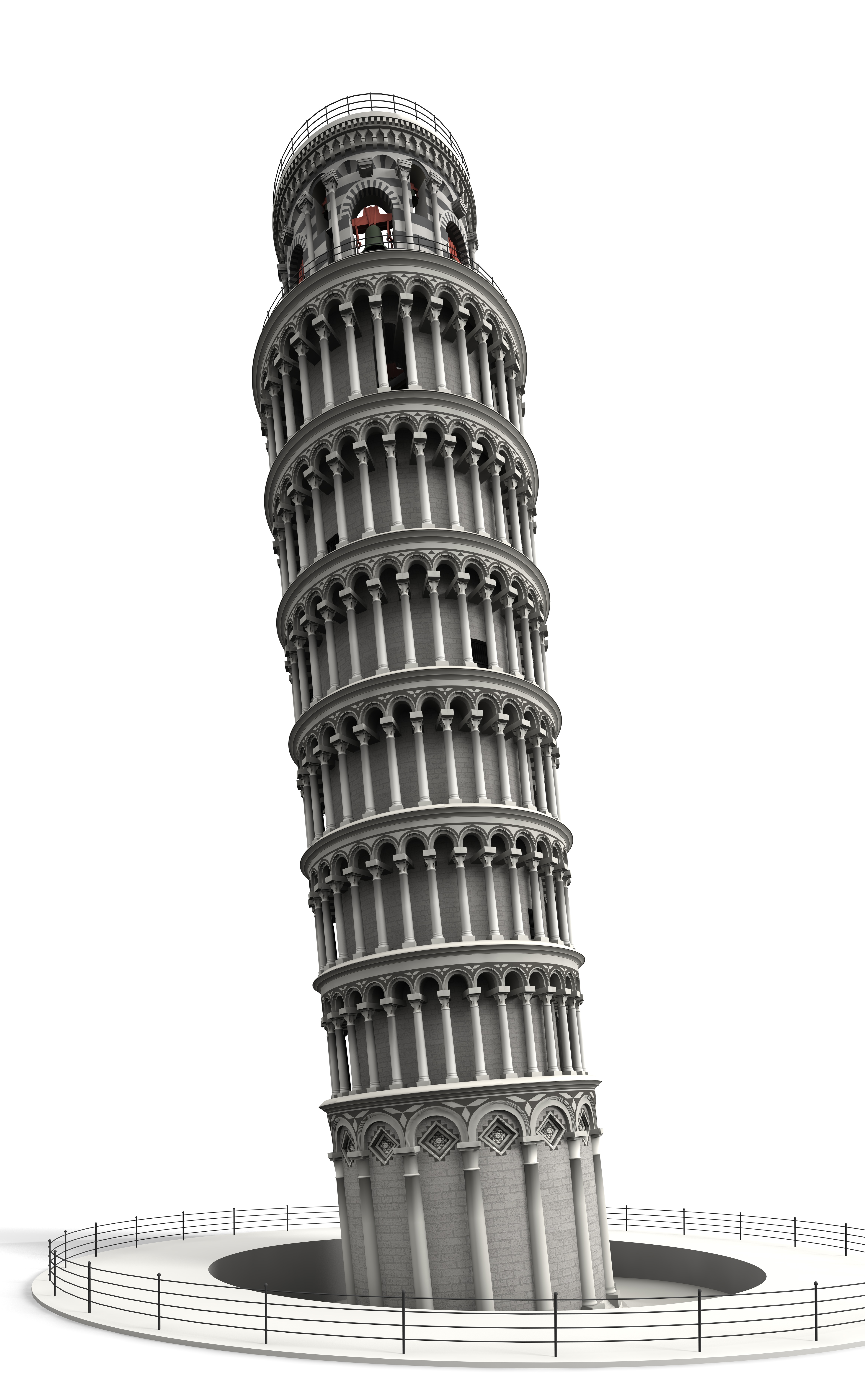 Leaning Tower of Pisa 3D Model .3ds .c4d .dae .skp