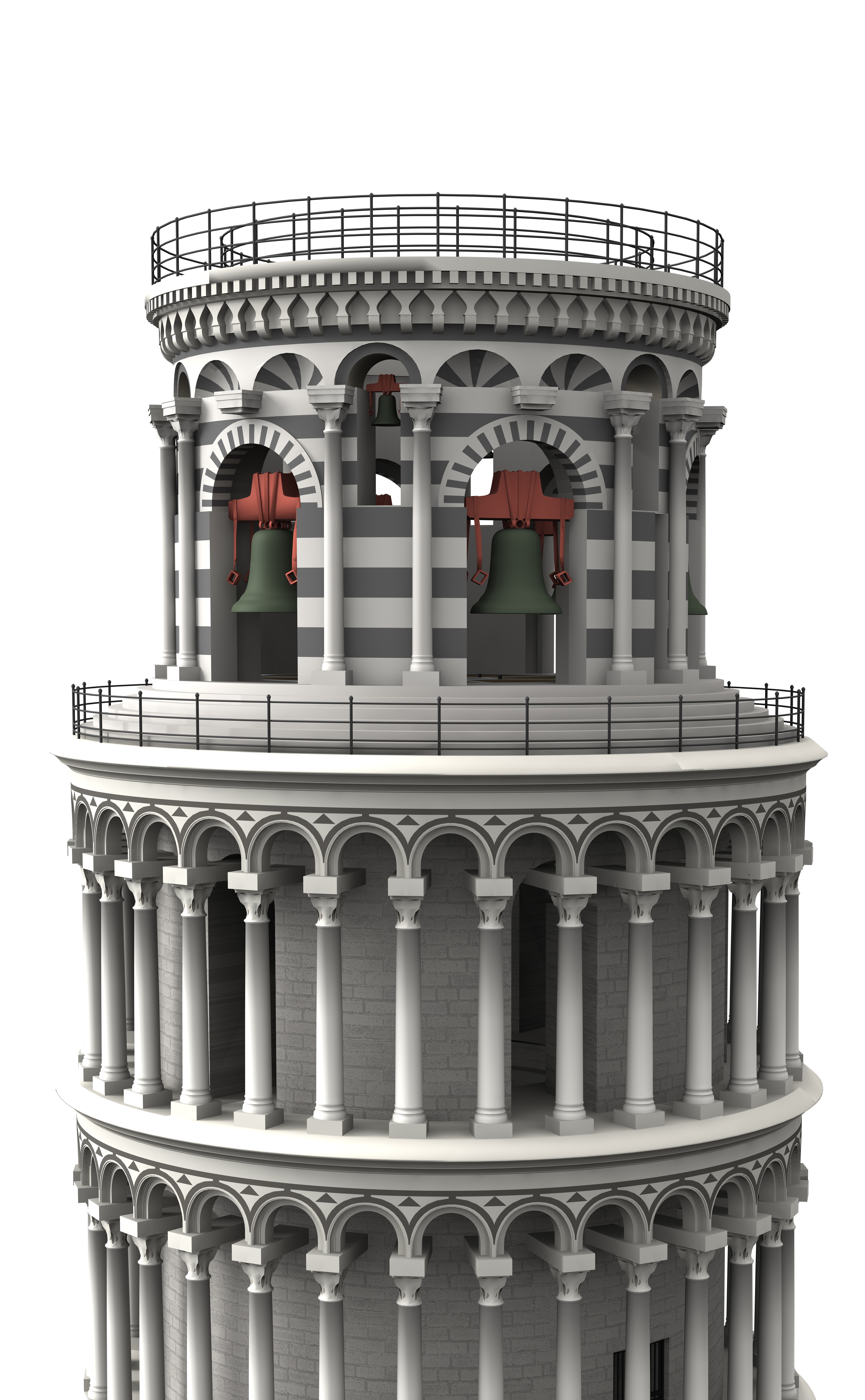 Leaning Tower of Pisa 3D Model .3ds .c4d .dae .skp
