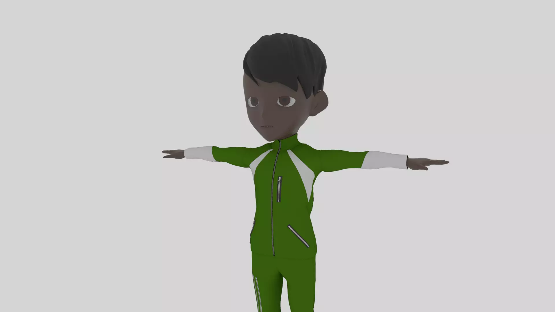 Climber - Cartoon Character Afro Man Low-poly 3D model_0