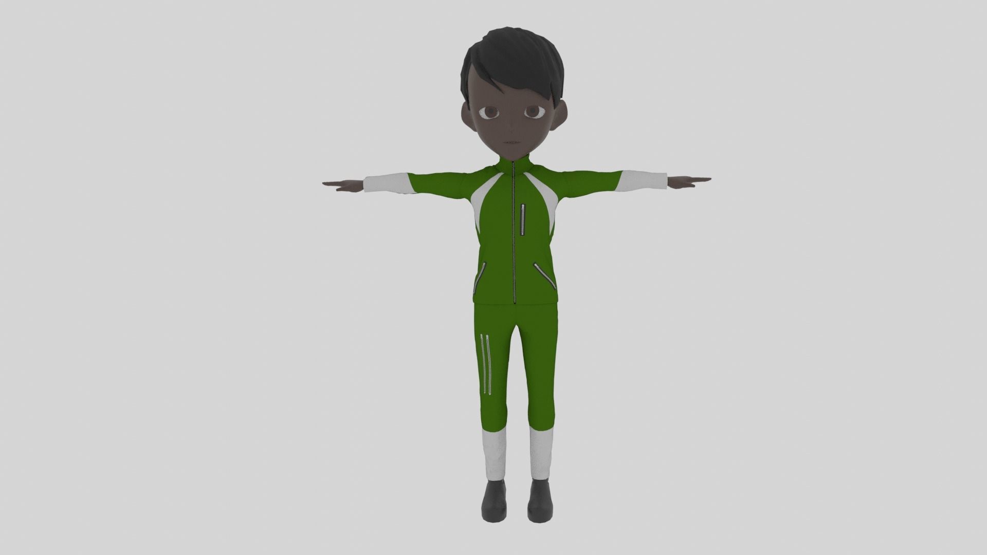 Climber - Cartoon Character Afro Man Low-poly 3D model_3