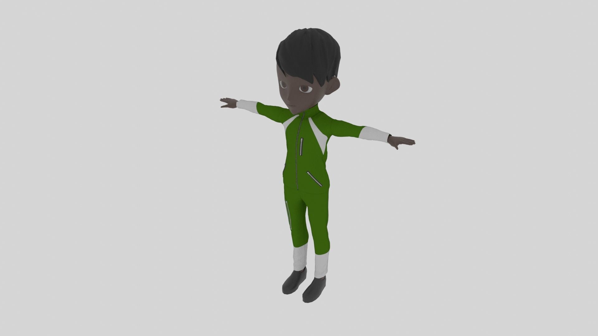 Climber - Cartoon Character Afro Man Low-poly 3D model_2