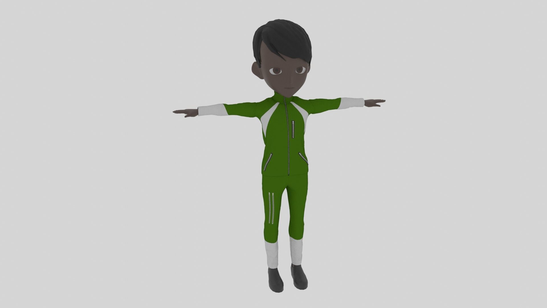 Climber - Cartoon Character Afro Man Low-poly 3D model_1
