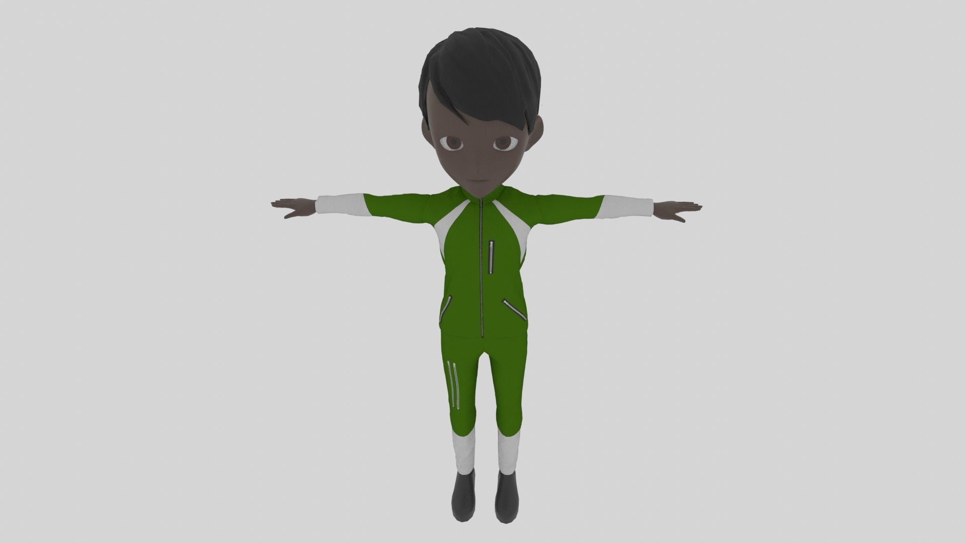 Climber - Cartoon Character Afro Man Low-poly 3D model_5