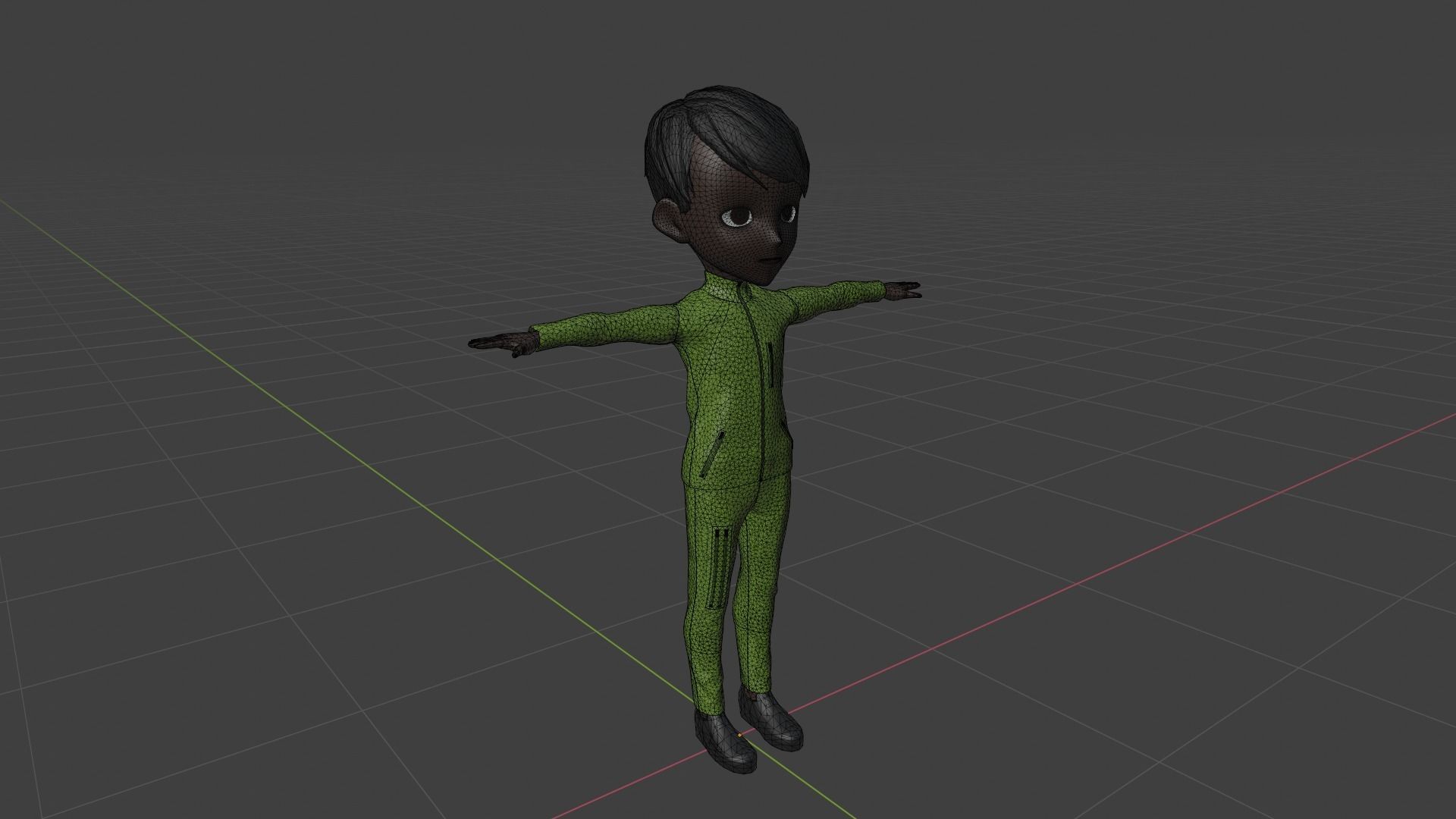 Climber - Cartoon Character Afro Man Low-poly 3D model_6