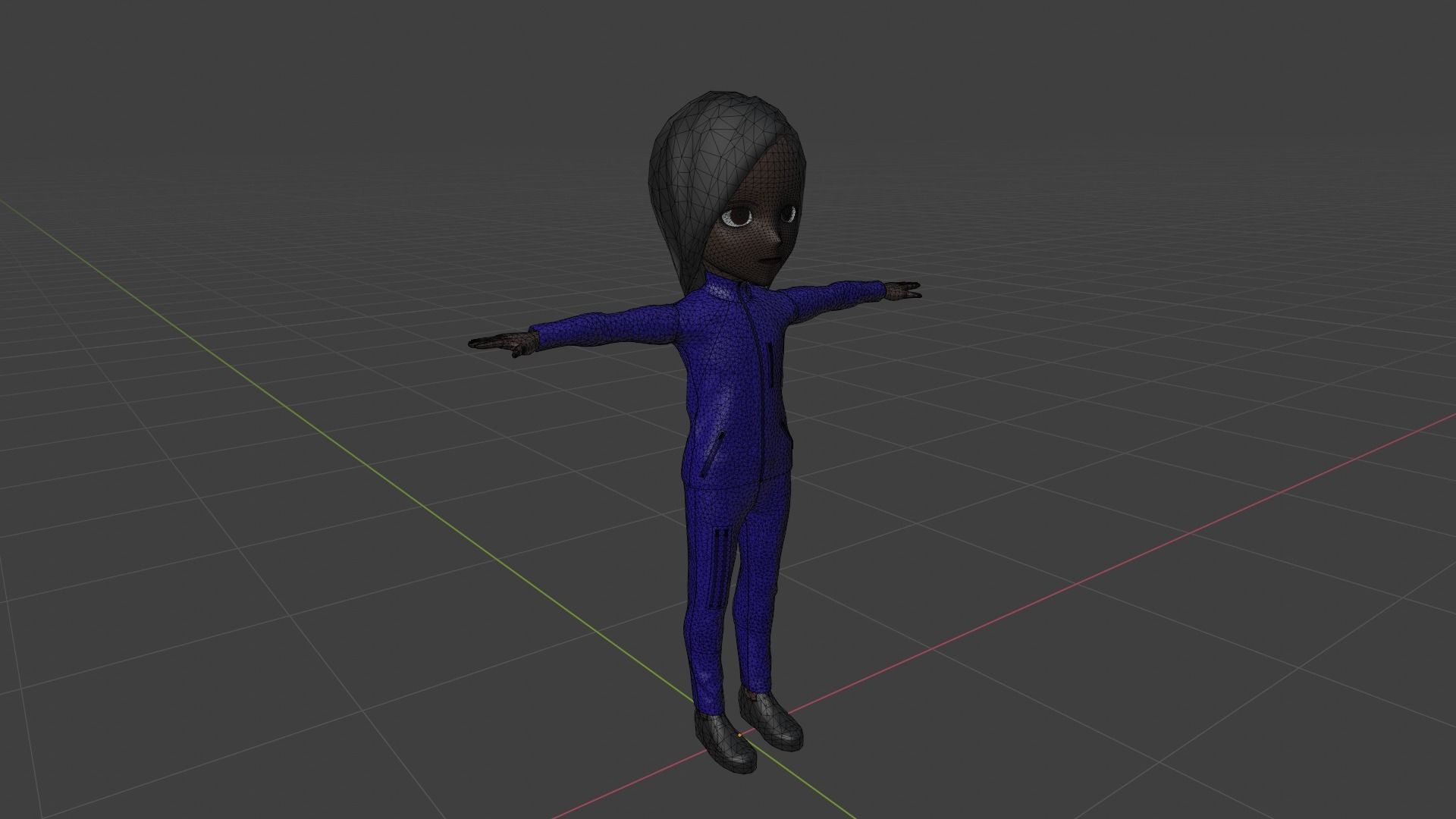 Climber - Cartoon Character Afro Woman Low-poly 3D model_6