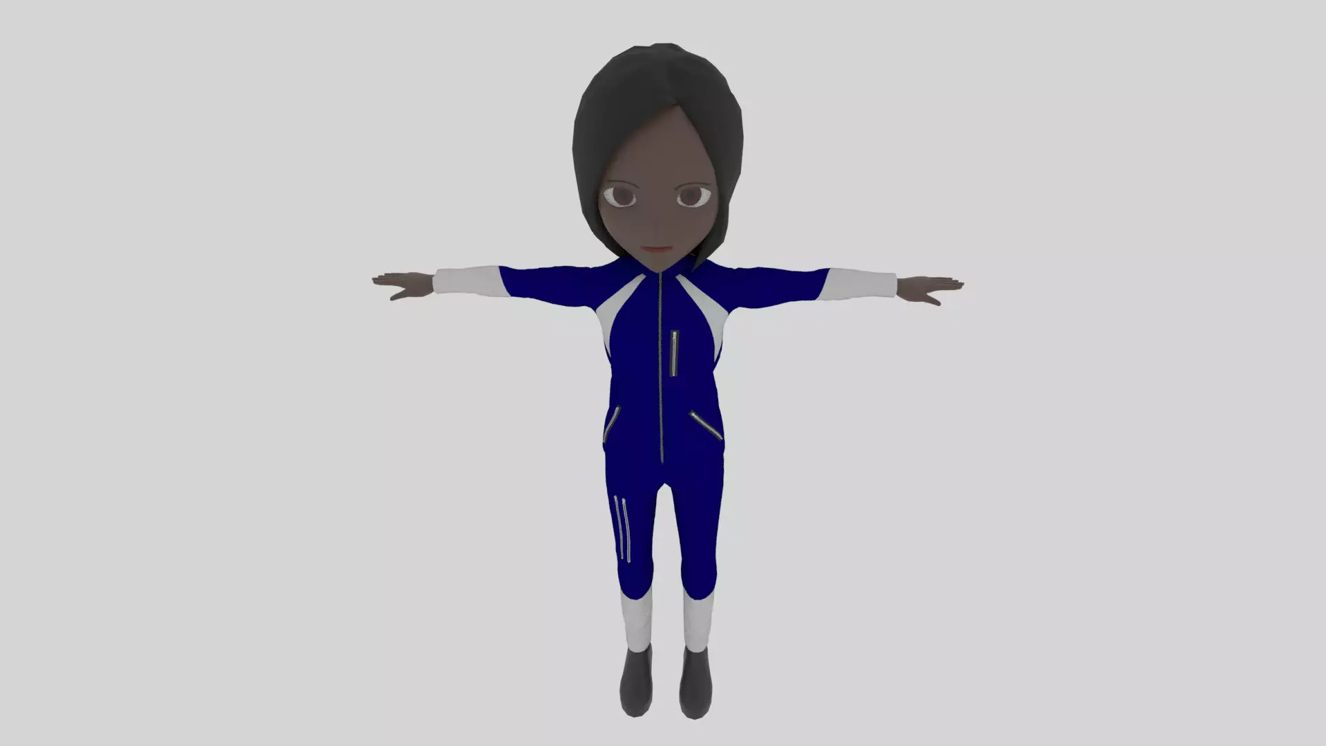 Climber - Cartoon Character Afro Woman Low-poly 3D model_0
