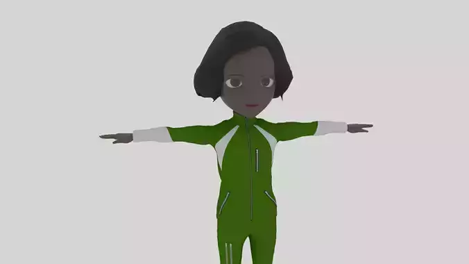Climber - Cartoon Character Afro Woman