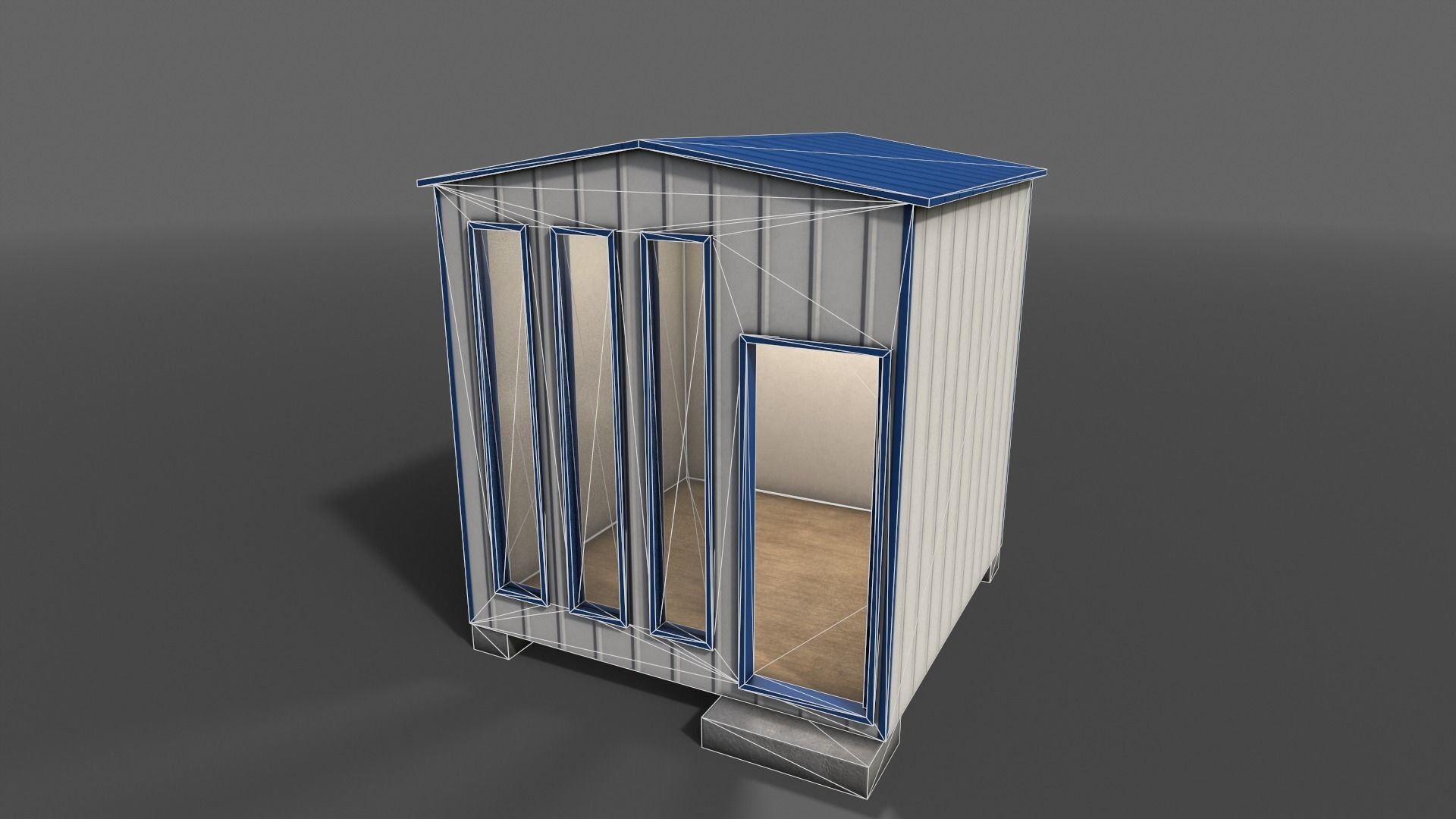 PBR Shed House B V4 Low-poly 3D model_13