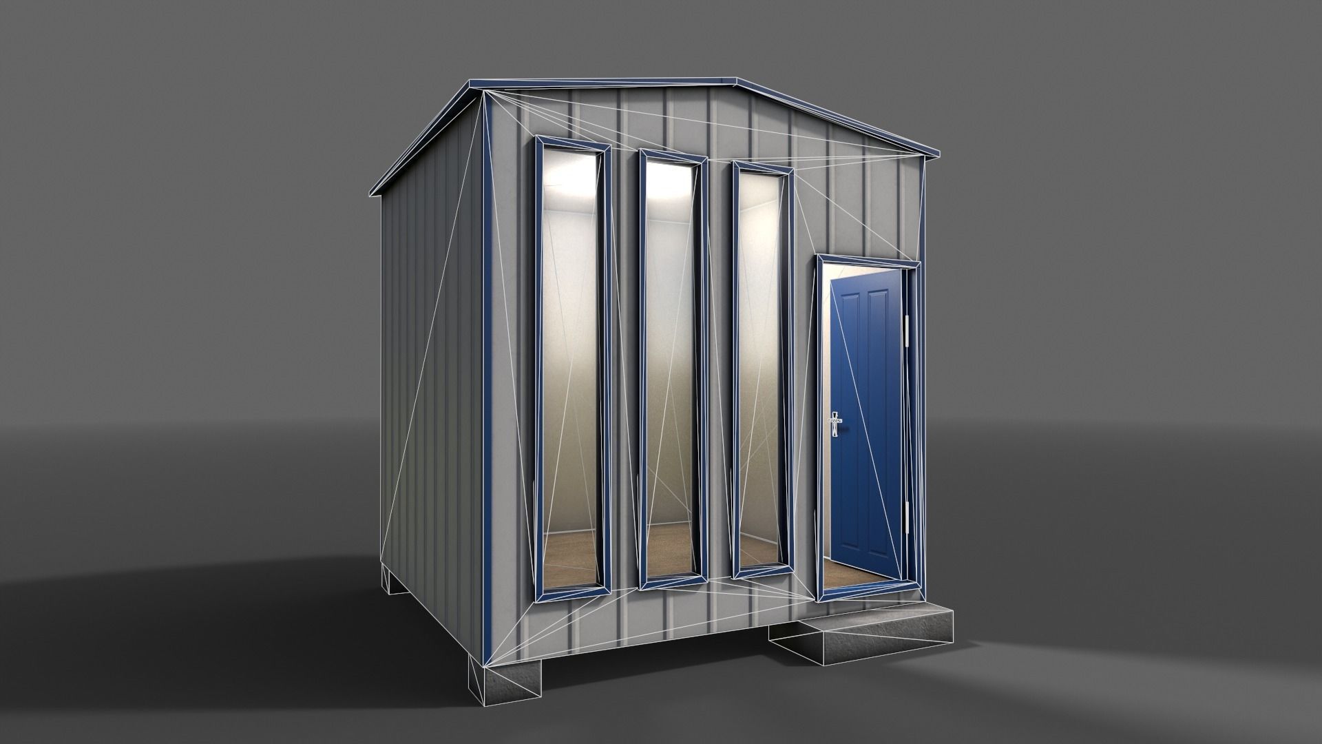 PBR Shed House B V4 Low-poly 3D model_10