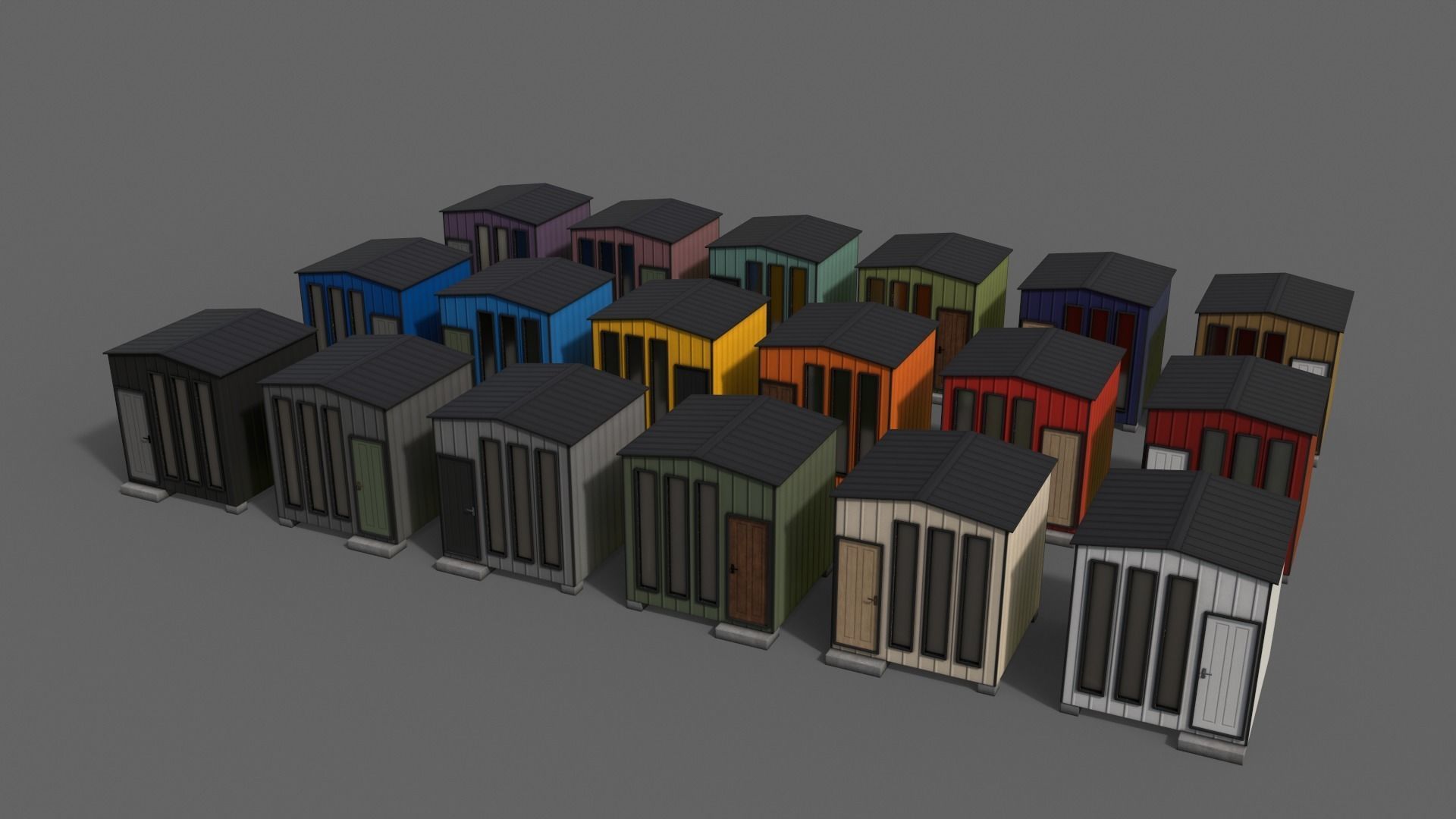 PBR Shed House B V4 Low-poly 3D model_5