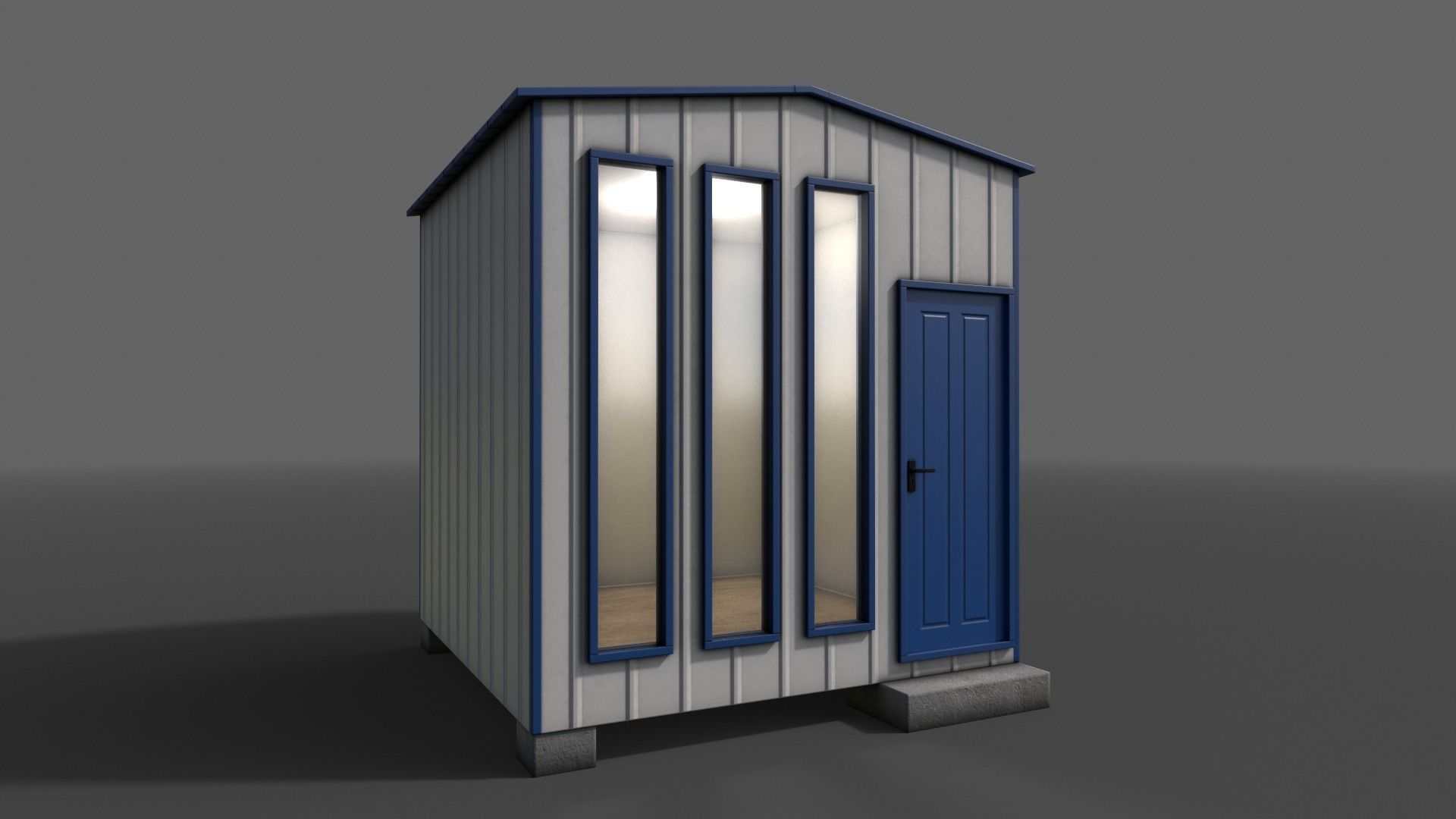 PBR Shed House B V4 Low-poly 3D model_8
