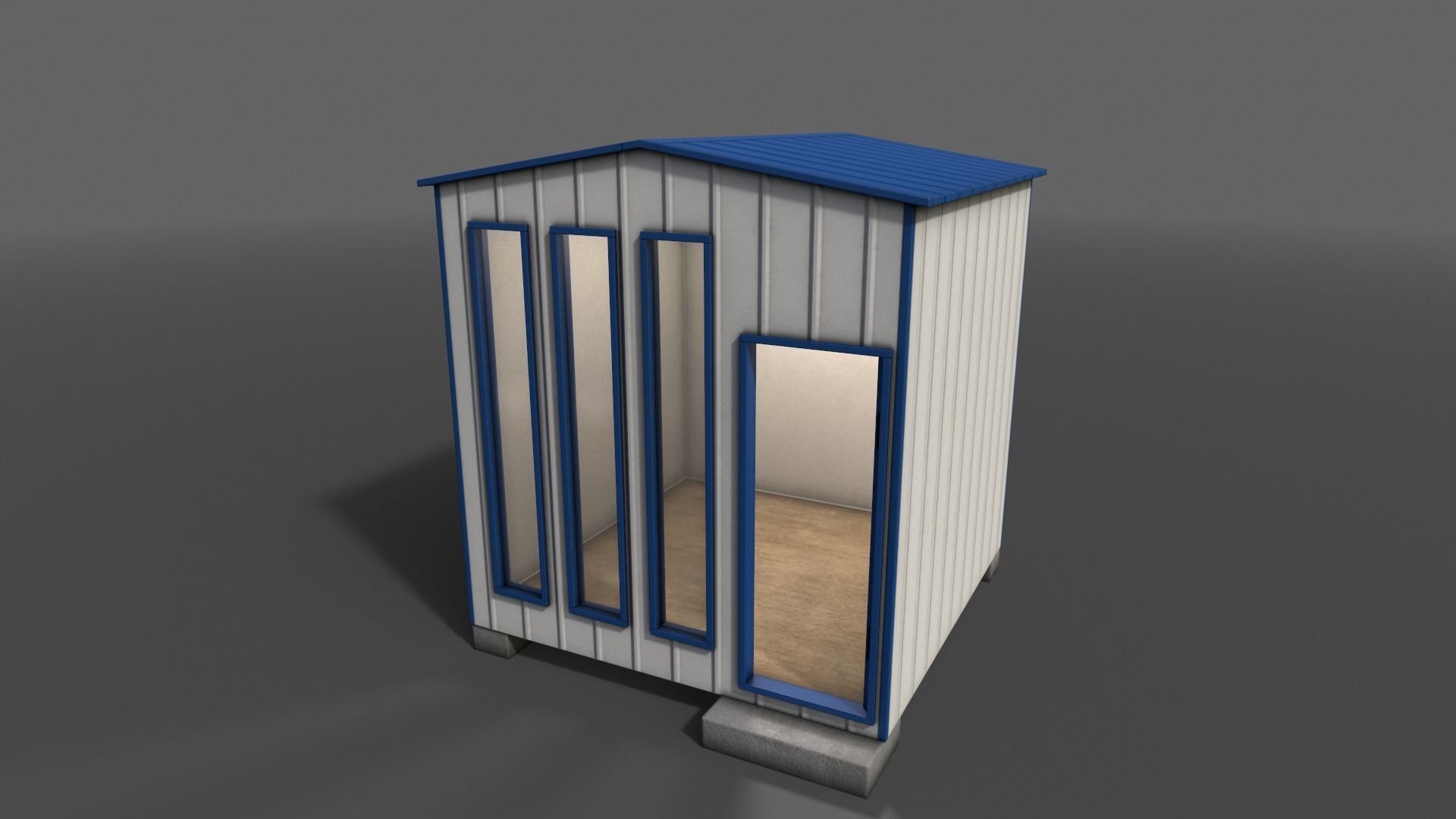 PBR Shed House B V4 Low-poly 3D model_12