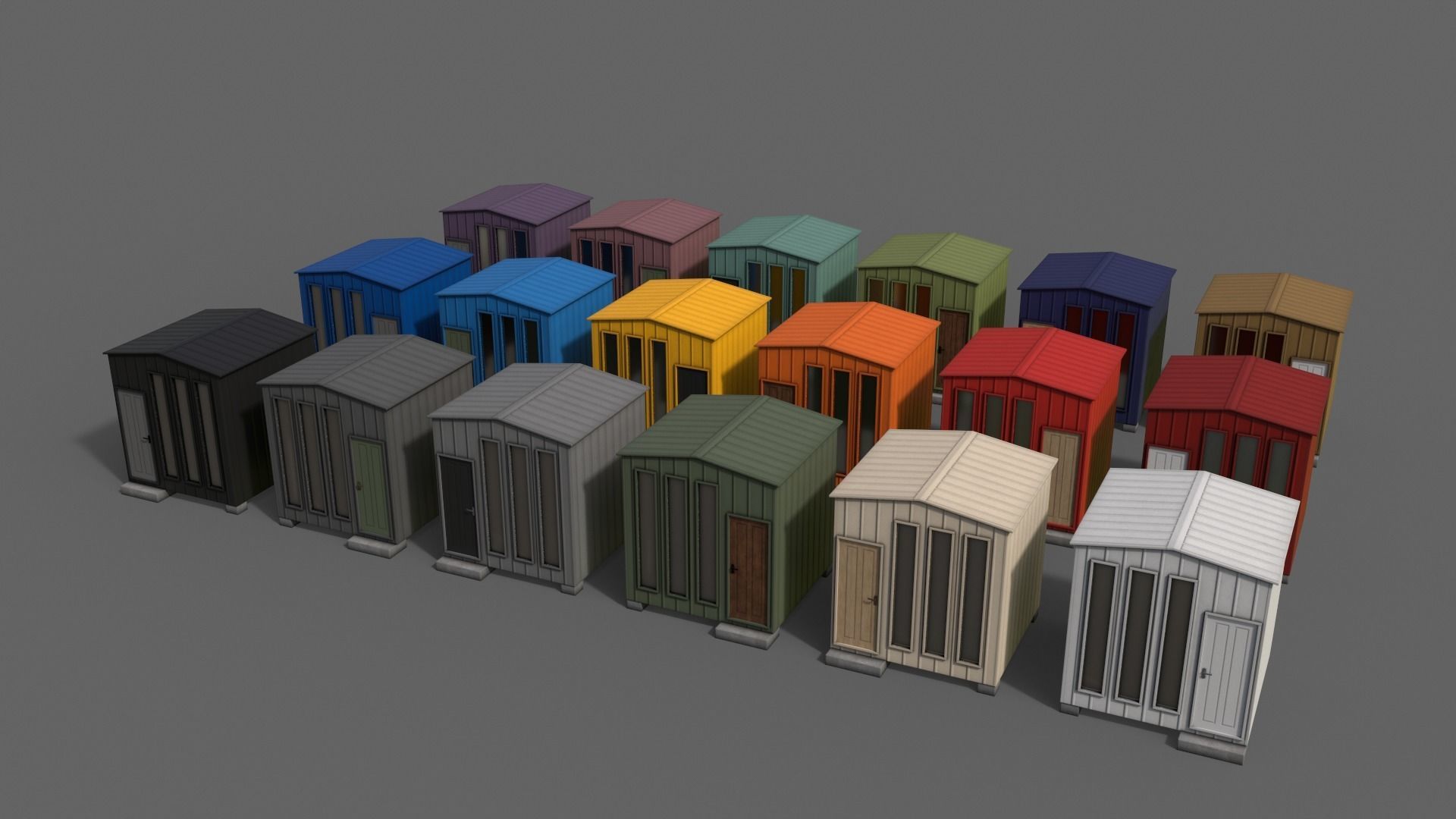 PBR Shed House B V4 Low-poly 3D model_3
