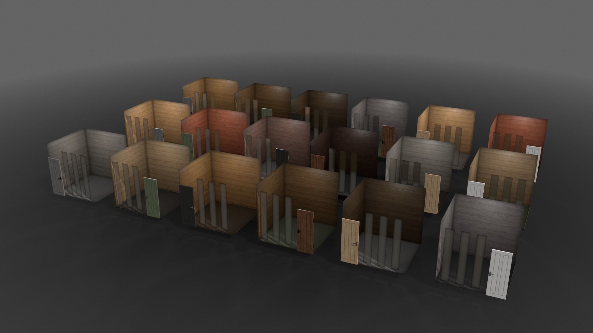 PBR Shed House B V4 Low-poly 3D model_7