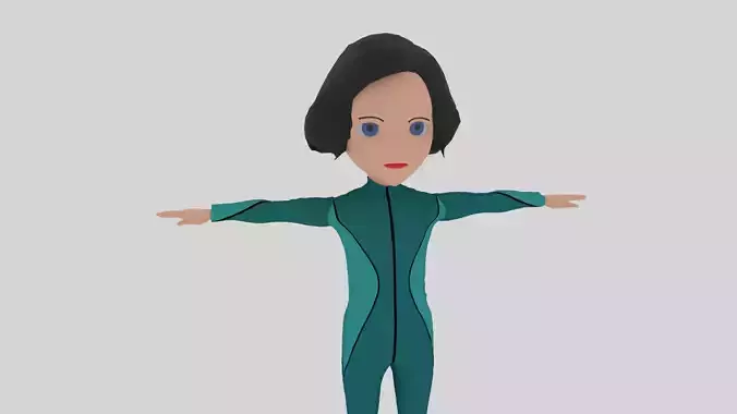 Diver - Cartoon Character Woman