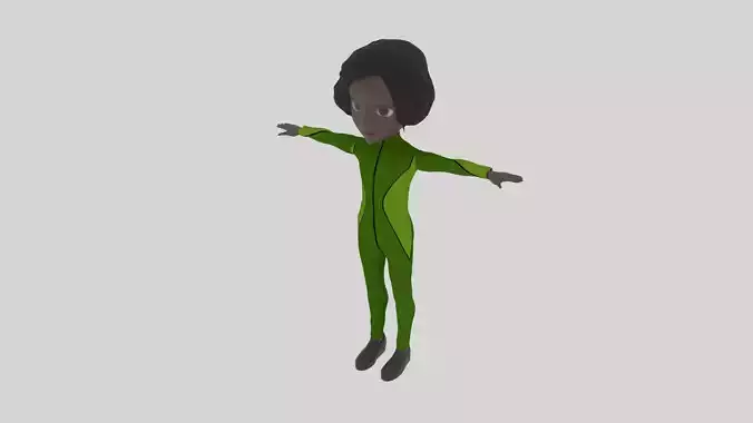 Diver - Cartoon Character Afro Woman