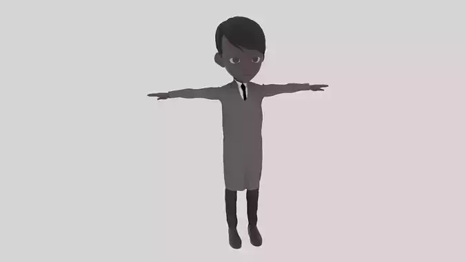Judge - Cartoon Character Afro Man Low-poly 3D model