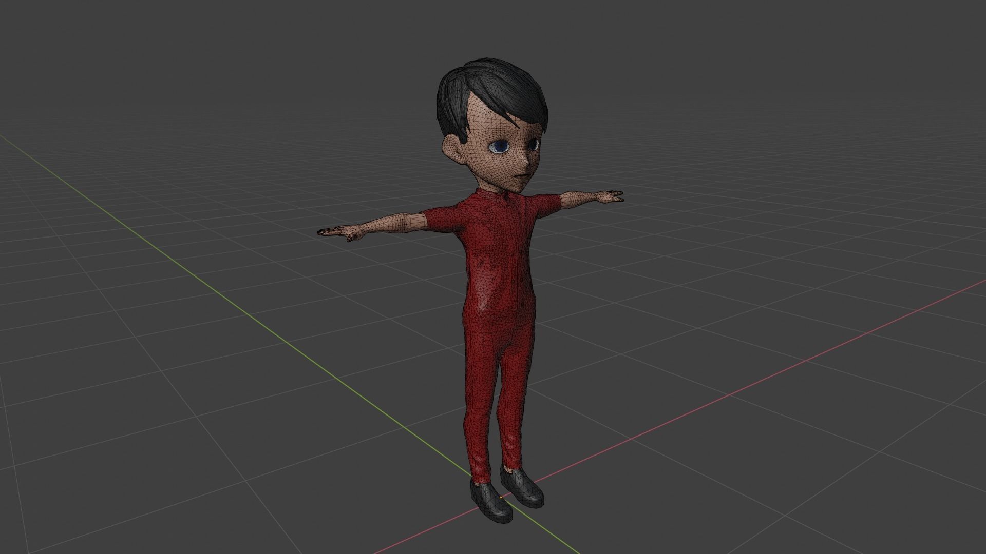 Stewardess - Cartoon Character Man Low-poly 3D model_6